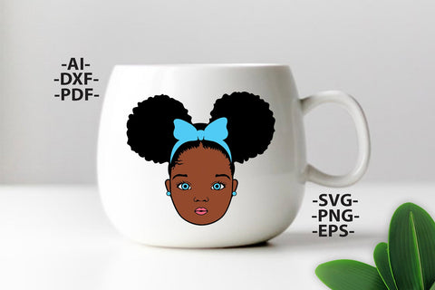 Black girl Svg, Afro Girl Svg, Blue Eyes Svg, Afro Woman Svg, Ribbon, Cute Girl, African American, Black Girl Magic, Svg Cut Files SVG 1uniqueminute 