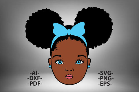 Black girl Svg, Afro Girl Svg, Blue Eyes Svg, Afro Woman Svg, Ribbon, Cute Girl, African American, Black Girl Magic, Svg Cut Files SVG 1uniqueminute 