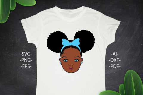 Black girl Svg, Afro Girl Svg, Blue Eyes Svg, Afro Woman Svg, Ribbon, Cute Girl, African American, Black Girl Magic, Svg Cut Files SVG 1uniqueminute 