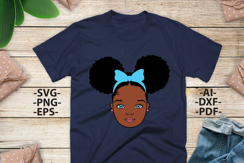 Black girl Svg, Afro Girl Svg, Girl with Blue, Eyes, Afro Woman Svg, Ribbon, Cute Girl, African American, Black Girl Magic, Svg Cut Files SVG 1uniqueminute 