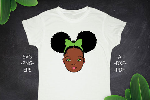 Black girl Svg, Afro Girl Svg, Green Eyes Svg, Afro Woman Svg, Ribbon, Cute Girl, African American, Black Girl Magic, Svg Cut Files SVG 1uniqueminute 