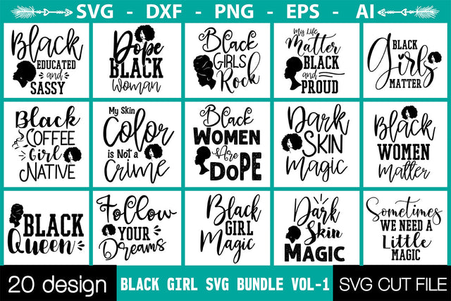 Black Girl SVG Bundle SVG Nbd161 