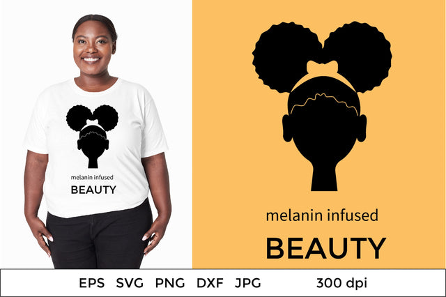 Black Girl SVG. Two Puffs Hairstyles. Beautiful Black Woman. SVG Olga Terlyanskaya 