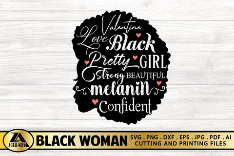 Black Girl SVG Valentine Subway Art SVG Black Woman SVG SVG zoellartz 