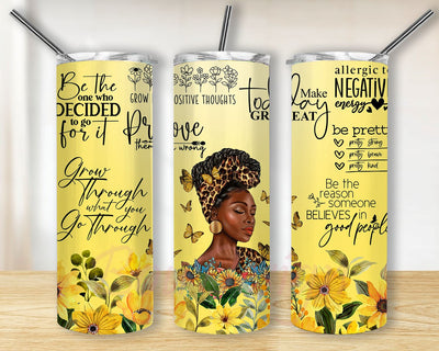 Black Girl Tumbler Wrap, Black Woman Tumbler Wrap, African American, 20oz, 12oz, Skinny Tumbler, Afro Queen Tumbler, Melanin Tumbler Wrap Sublimation BouDesign 