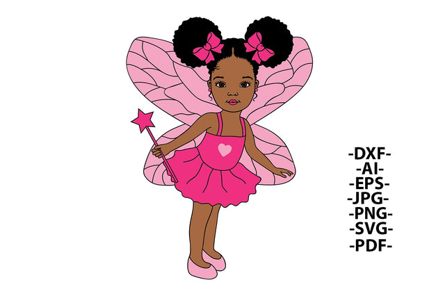 Black Girl with Magic Stars, Black Girl Svg, Pink Girl Clipart, Magic Wand, Afro Baby Girl Svg, Puff Hair, Little Afro Kid, Cute Girl Svg SVG 1uniqueminute 