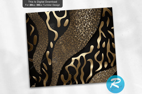 Black Glitter Cheetah skin 20 oz / 30 oz Tumbler PNG Sublimation Regulrcrative 