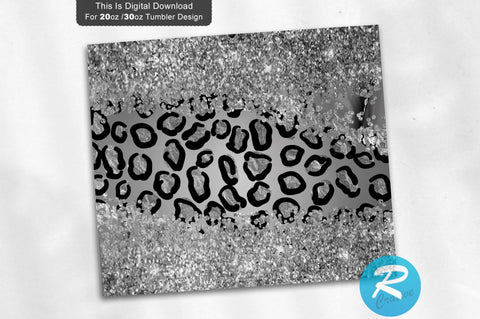 Black glitter Leopard 20 oz / 30 oz Tumbler PNG Sublimation Regulrcrative 
