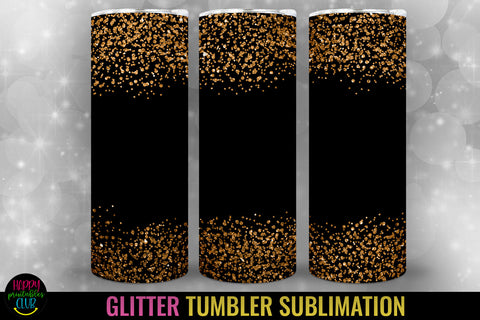 Black Glitter Tumbler Sublimation I 20 Oz Tumbler Wrap PNG Sublimation Happy Printables Club 