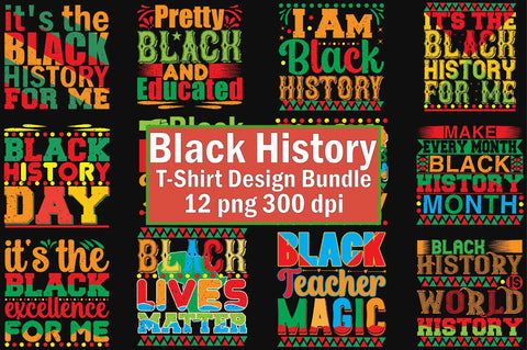 Black Heritage T-shirts Bundle Sublimation SVGArt 