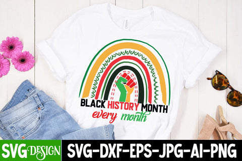 Black History Month Every Month SVG Cut File, Black History Month T-Shirt Design, black lives matter t-shirt bundles,greatest black history month bundles SVG BlackCatsMedia 