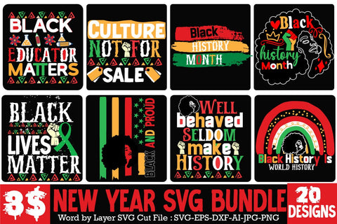 Black History Month SVG Bundle,Black History Month T-Shirt Design, black lives matter t-shirt bundles,greatest black history month bundles SVG BlackCatsMedia 