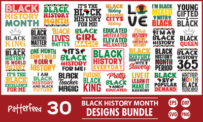 Black History Month SVG Designs Bundle & T Shirts Designs SVG PatternFeed8 