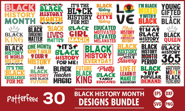 Black History Month SVG Designs Bundle & T Shirts Designs SVG PatternFeed8 