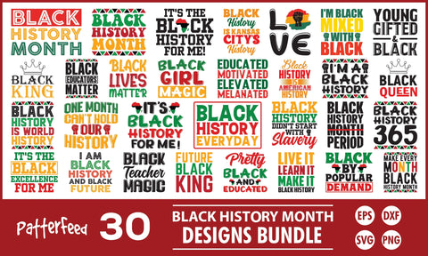 Black History Month SVG Designs Bundle & T Shirts Designs SVG PatternFeed8 