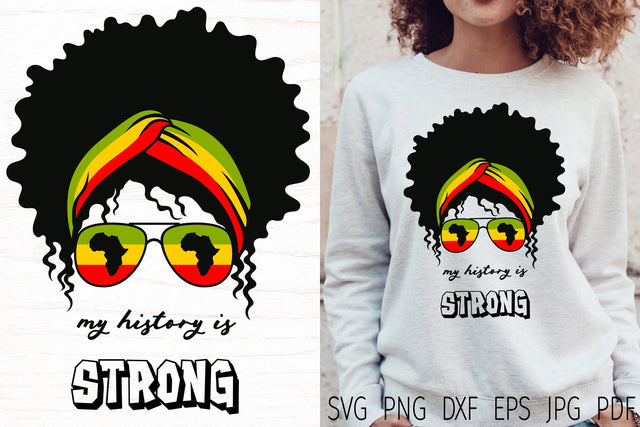 Black history svg, black woman, Juneteenth svg, messy bun SVG Digital Rainbow Shop 