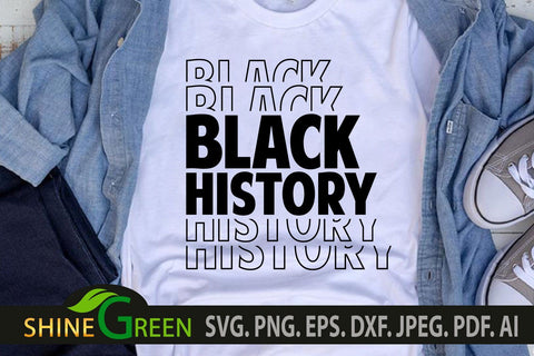 Black History SVG Stacked PNG EPS DXF Cut File SVG Shine Green Art 