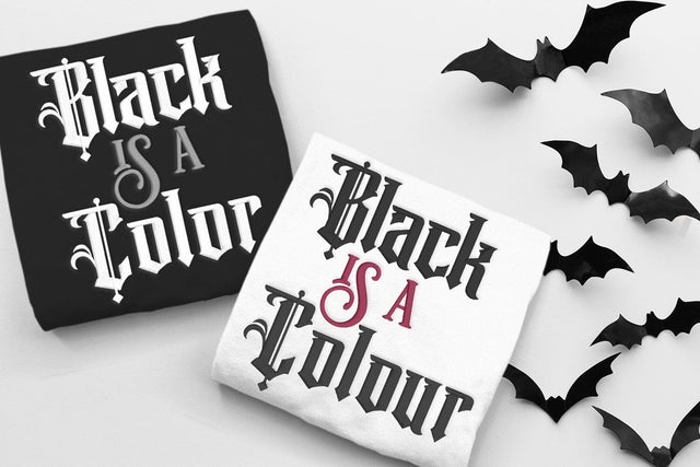 Black is a Color Sarcastic Goth Phrase Embroidery Embroidery/Applique DESIGNS Risa Rocks It 