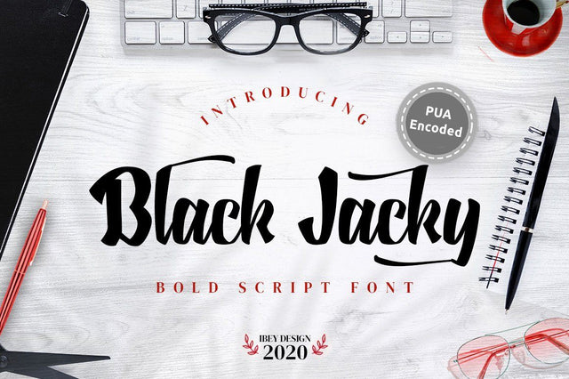 Black Jacky - Bold Script Font Font Ibey Design 