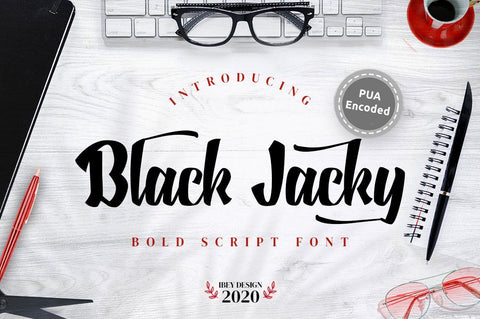 Black Jacky - Bold Script Font Font Ibey Design 