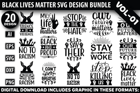 Black Lives Matter Design Bundle SVG Rupkotha 