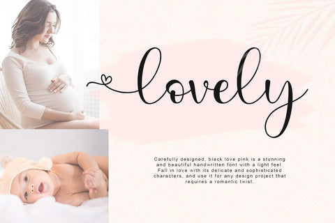 Black Love Pink Font Stefani Letter 