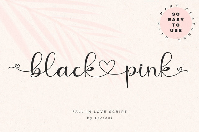 Black Love Pink Font Stefani Letter 