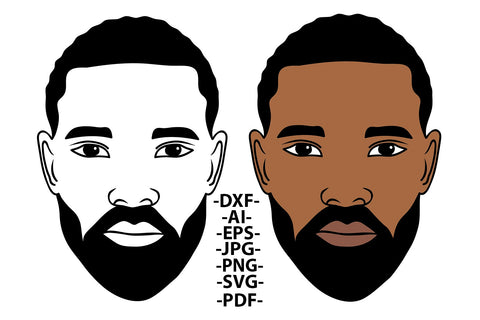 Black Man Bundle Svg, Colored Man Head Svg, Beard, Black History Svg, Black Man Magic, African American, Melanint, Svg Cut Files SVG 1uniqueminute 