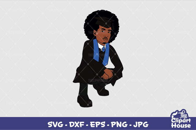 Black Man Graduation 2 SVG The Clipart House 
