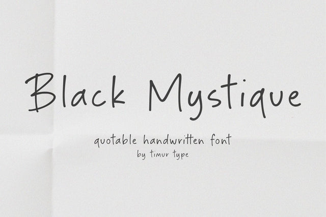 Black Mystique Font Timur type 