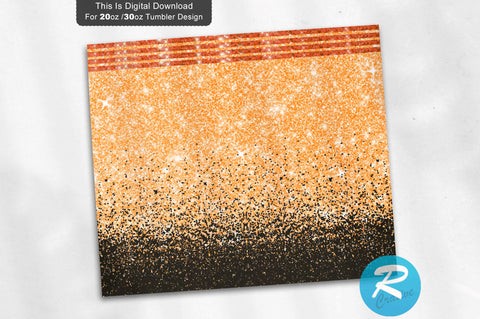Black & Orange Glitter 20 oz / 30 oz Skinny Tumbler Sublimation Regulrcrative 