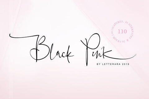 Black Pink Signature Font Letterara 