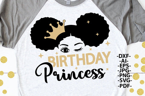 Black Princess Girl, Crown, Birthday Princess, Black Girl Svg, Princess Svg, Melanin Queen, Black Girl Magic, Afro Woman, Svg Cut Files SVG 1uniqueminute 