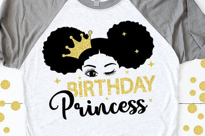 Black Princess Girl, Crown, Birthday Princess, Black Girl Svg, Princess Svg, Melanin Queen, Black Girl Magic, Afro Woman, Svg Cut Files SVG 1uniqueminute 
