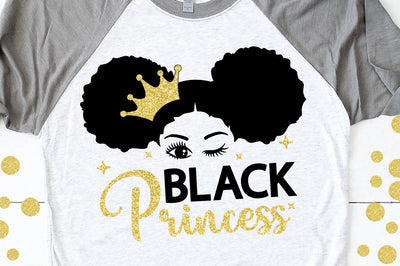 Black Princess Svg, Black Queen Svg, Black Girl Svg, Hair Puffs, Crown, Black Girl Magic, Afro Woman, Shirt Black Girl, Svg Cut Files SVG 1uniqueminute 