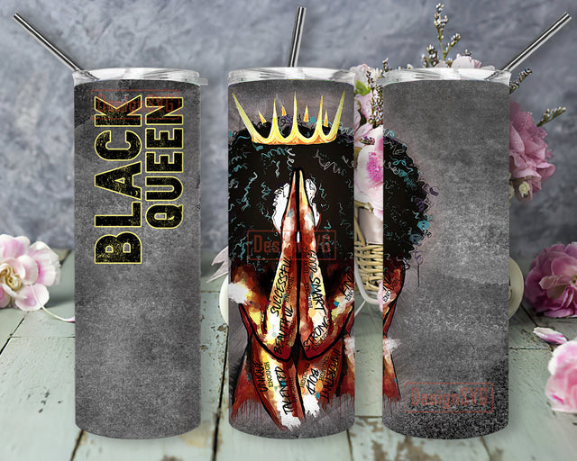 Black Queen 20oz Skinny Tumbler, Black Women Tumbler Png, Afro Queen Sublimation Png, Melanin Girl Design Tumbler, Afro Girl Tumbler Template, Instant Download Sublimation DesignSVG 