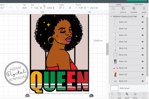 Black Queen SVG Cut File African American Girl SVG OrangeBrushStudio 