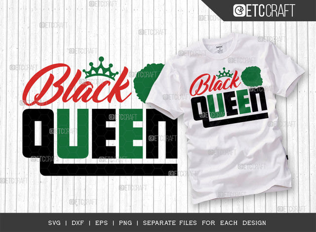 Black Queen SVG Cut File, Black Woman Svg, Curly Hair Svg, Afro Lady Svg, Black History Svg, African American Svg, Phenomenal Woman, Afro Quote, ETC T00319 SVG ETC Craft 