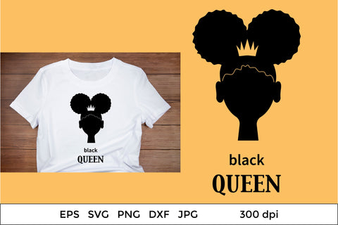 Black Queen SVG. Two Puffs Hairstyles. Black Girl SVG SVG Olga Terlyanskaya 