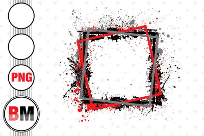 Black Red Distressed Square Leopard PNG Files Sublimation BMDesign 