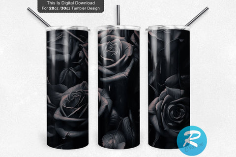 Black Roses 20 oz / 30 oz Skinny Tumbler Sublimation Regulrcrative 