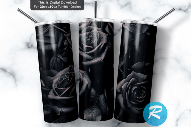 Black Roses 20 oz / 30 oz Skinny Tumbler Sublimation Regulrcrative 