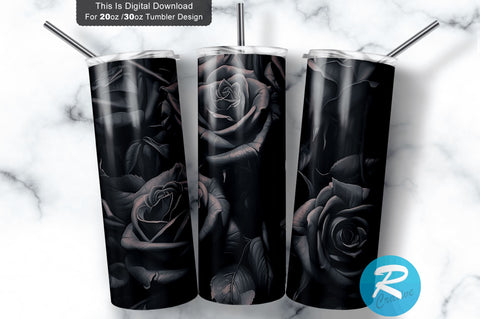 Black Roses 20 oz / 30 oz Skinny Tumbler Sublimation Regulrcrative 