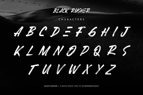 Black Rusher - Brush Font Font Alpaprana Studio 