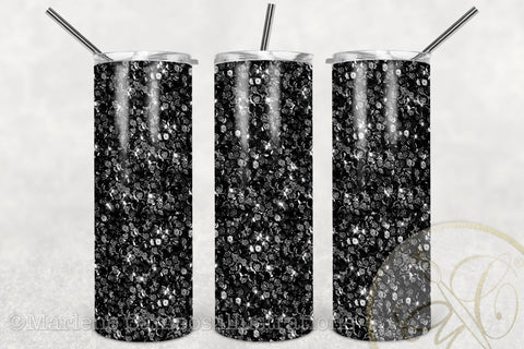Black Sequins Skinny Tumbler Sublimation Sublimation Marlene Campos 