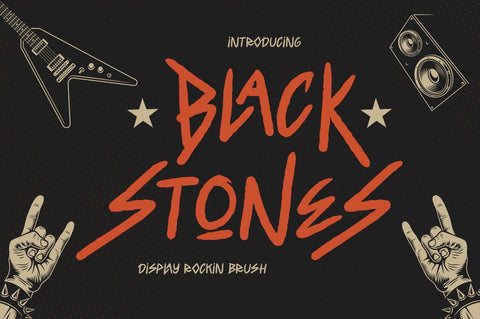 Black Stones - Display Brush Font Font Illushvara Design 