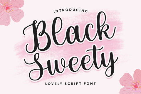 Black Sweety - Lovely Script Font Font fokiira 