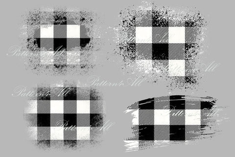 Black White Buffalo Plaid Sublimation Patches,Check splashes, Sublimation Patches PNG, design elements for t-shirts,instant download Sublimation ArtStudio 
