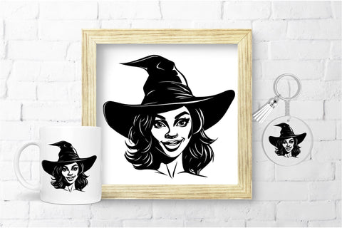 Black Witch Face, Black Woman SVG File for Cricut SVG OrangeBrushStudio 