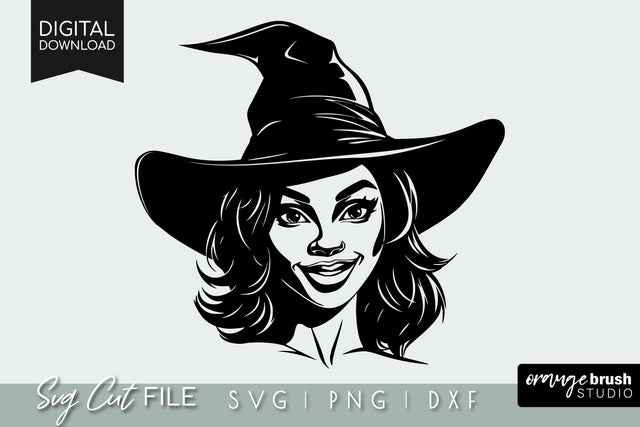 Black Witch Face, Black Woman SVG File for Cricut SVG OrangeBrushStudio 